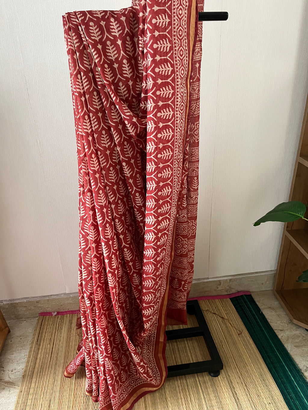Red Semi Chanderi Silk Saree With Blouse Piece | Sc-003
