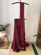 Snp-013 maroon horizontal stripes narayanapet saree