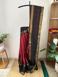 Snp-017 maroon and black kanchi cotton saree-Rs 1899