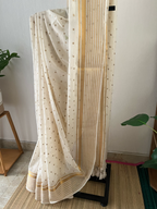 Off White With Kanchi Border & Polka Dots | Sm-027