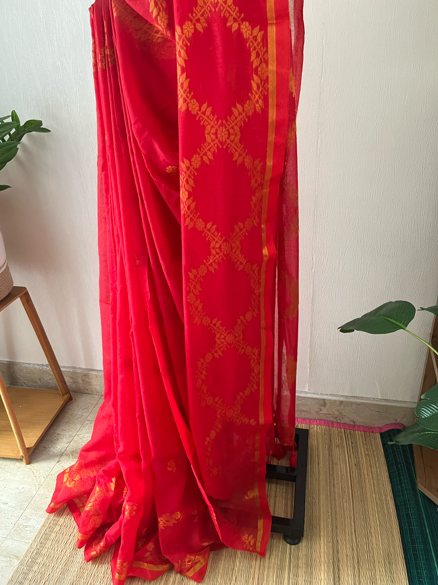 Orange Lehar Zari Mul Cotton | Sm-021