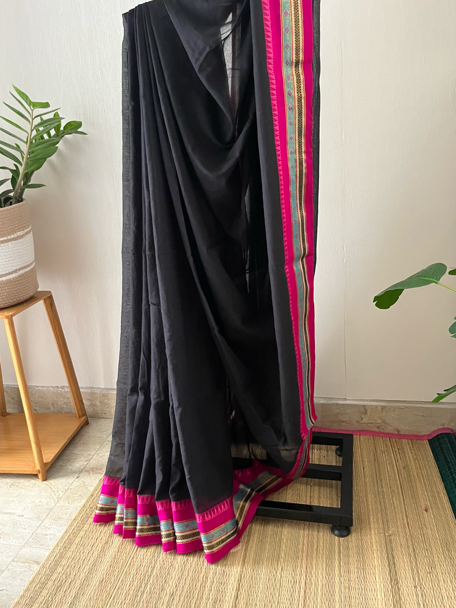 Black Kanchi With Blue & Pink Border | Sm-024