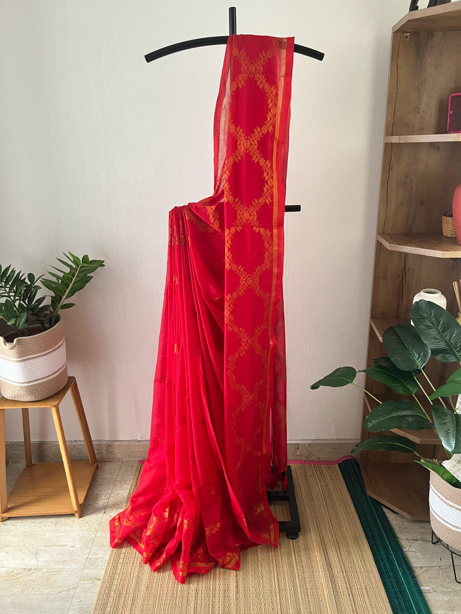 Orange Lehar Zari Mul Cotton | Sm-021