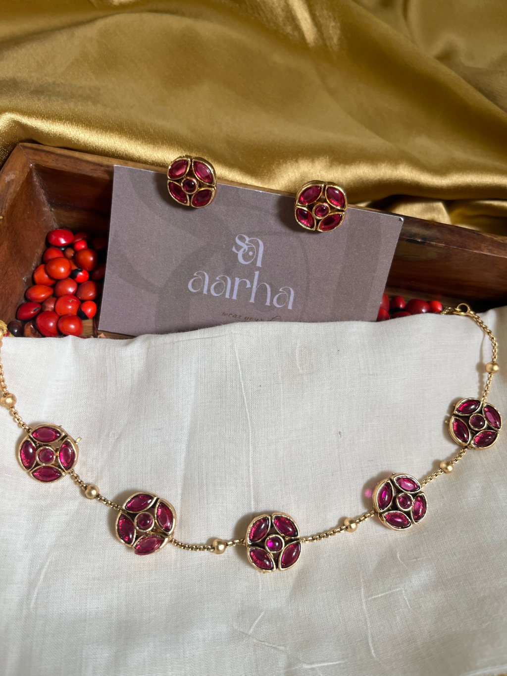 Ruby Floral Necklace | Jn-013