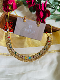 Multistone Coin Necklace | Jn-002