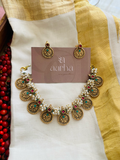 Pearl Floral Coin Necklace | Jn-007