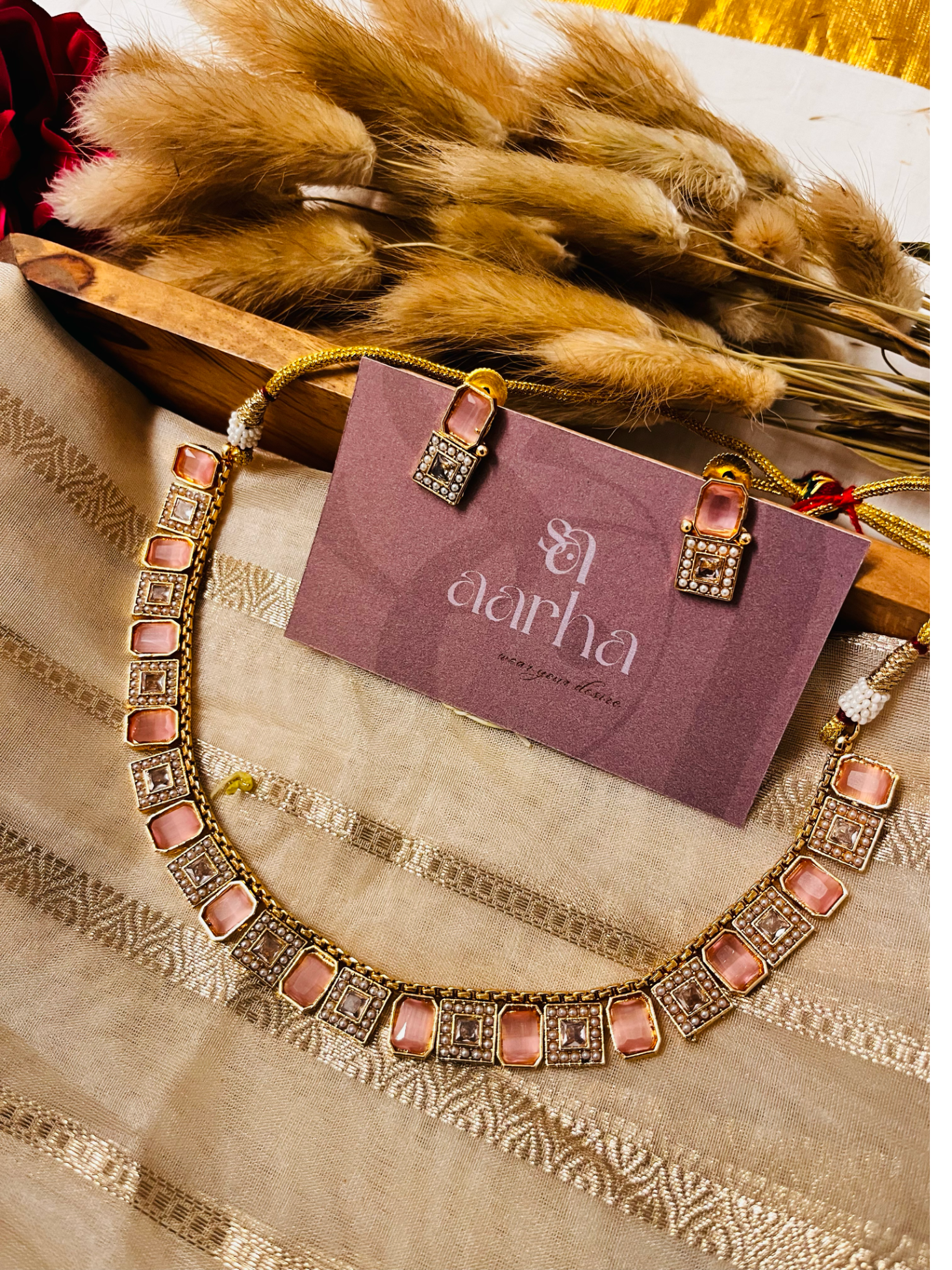 Pink Crystal Necklace | N015