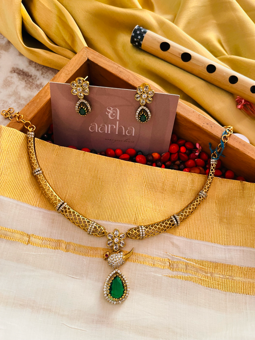 AD Victorian Single Stone Necklace | Jn 026